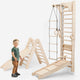 6in1 Kletterwand Indoor: Sprossenwand, Gymnastikringe, Hängende Leiter, Disc-Schaukel, Rutsche und Klimmzugstange für Kinder