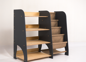 Mensole in Legno Montessori 2in1: Libreria & Ripiani per Giocattoli