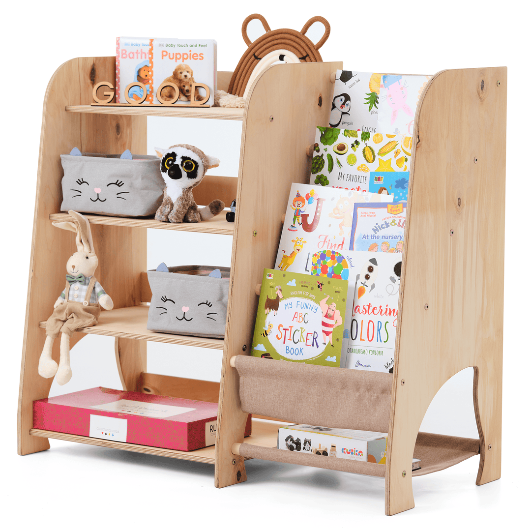 2in1 Montessori - Regal für Bücher und Spielzeug - Goodevas Schweiz