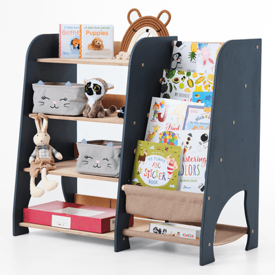 Mensole in Legno Montessori 2in1: Libreria & Ripiani per Giocattoli