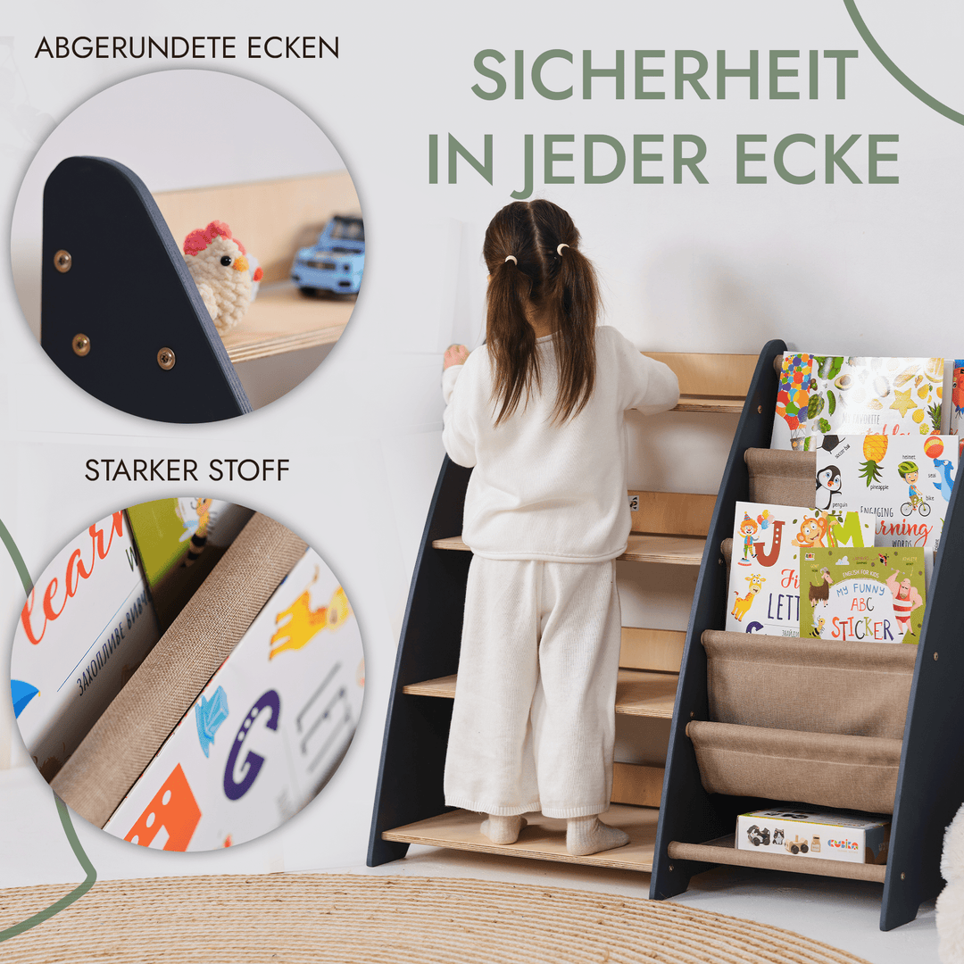 2in1 Montessori - Regal für Kleinkinder – Bücher & Spielzeug - Goodevas Schweiz