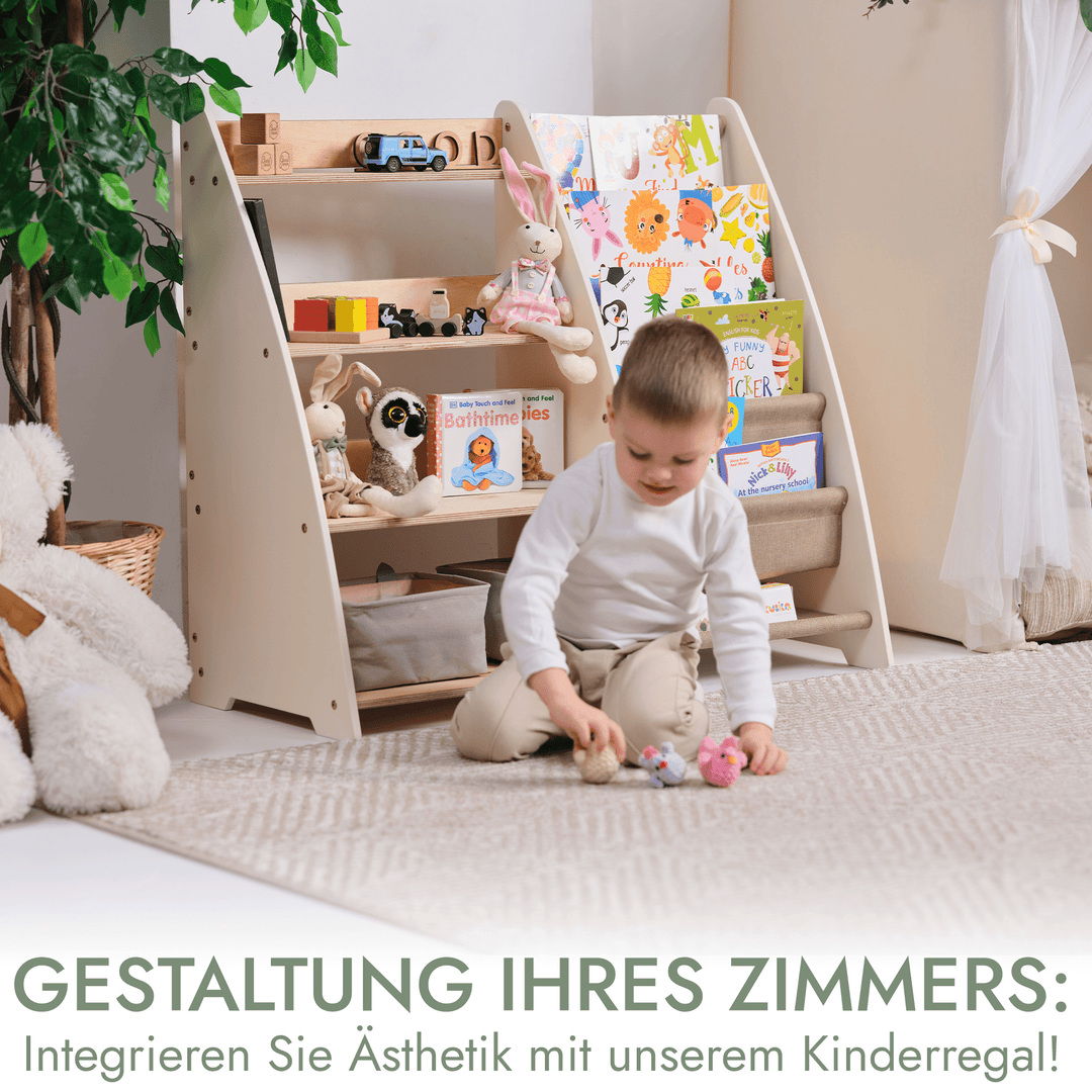 2in1 Montessori - Regal für Kleinkinder – Bücher & Spielzeug - Goodevas Schweiz