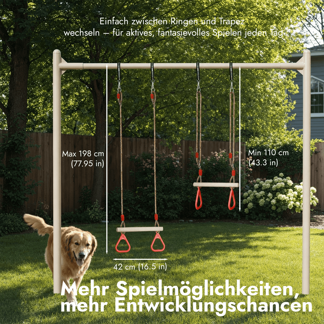 2in1 Schaukel-Set: Trapez + Turnringe - Goodevas Schweiz