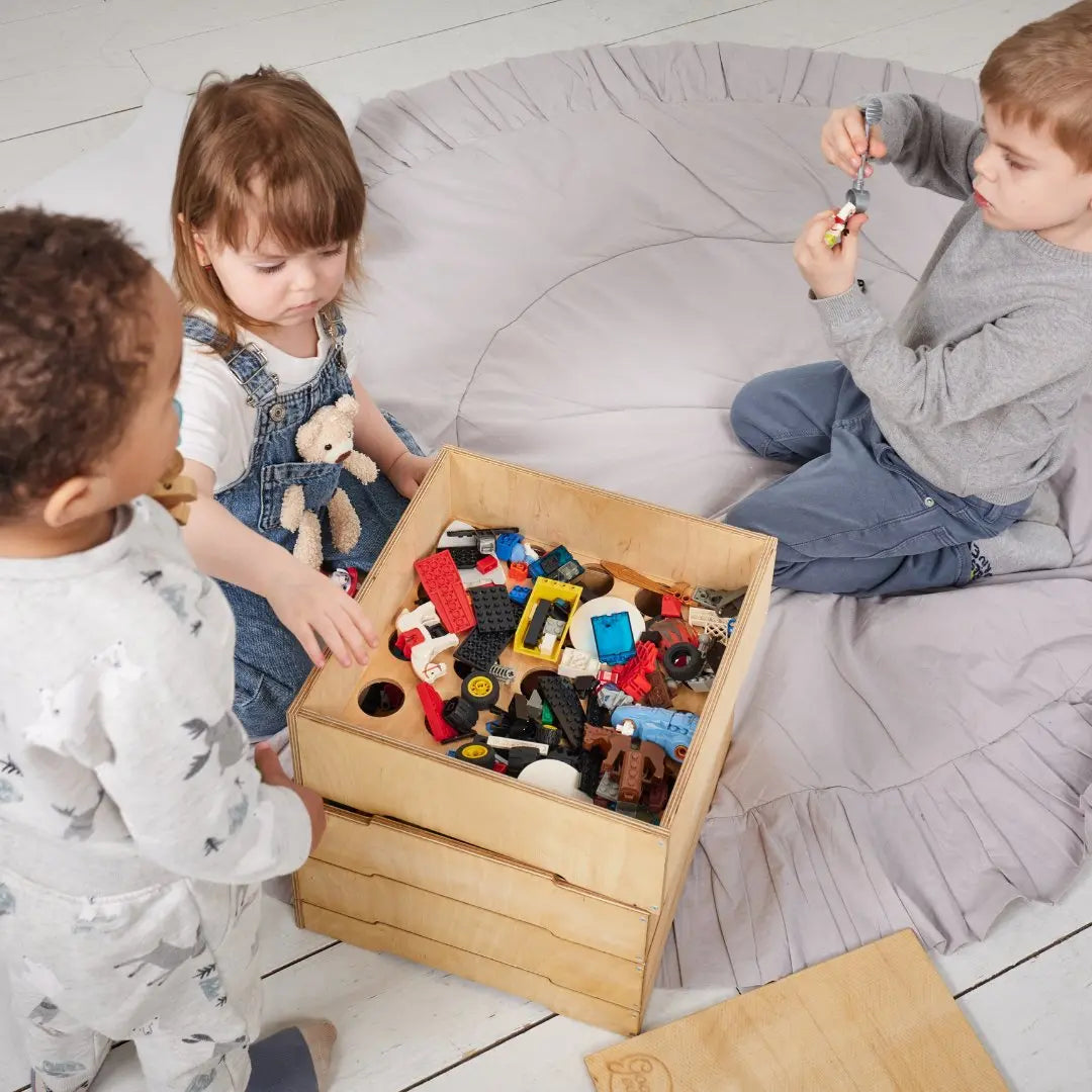 Aufbewahrungs und Sortierbox aus Holz für LEGO