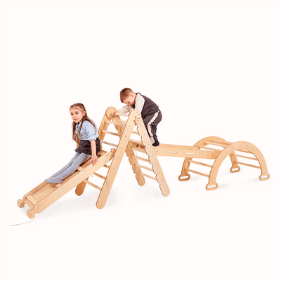 4en1: Set de Triangulaire L'échelle triangulaire + Arche+ Toboggan + Filet à grimper