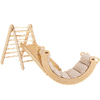 Set 4in1 Rampicante: Scala a Triangolo + Arco da Arrampicata + Tappetino Scivolo + Cuscino Beige