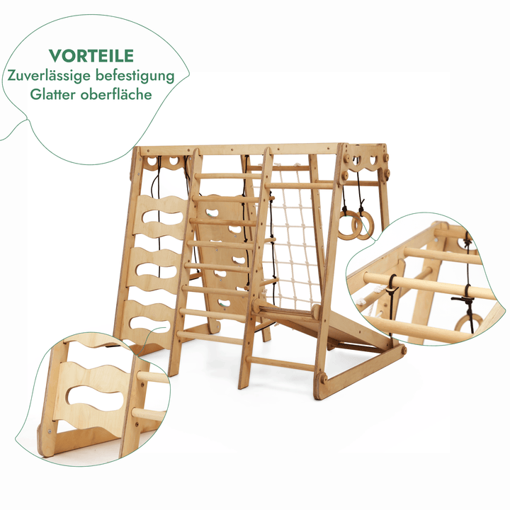 6in1 Indoor - Spielplatz aus Holz für Kinder – Schaukel, Rutsche, Seil und Treppe - Goodevas Schweiz