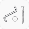 Set 5in1 Rampicante: Triangolo con scala, Arco/Dondolo, Tavola scivolo/Rampa, Rete da arrampicata e Cuscino