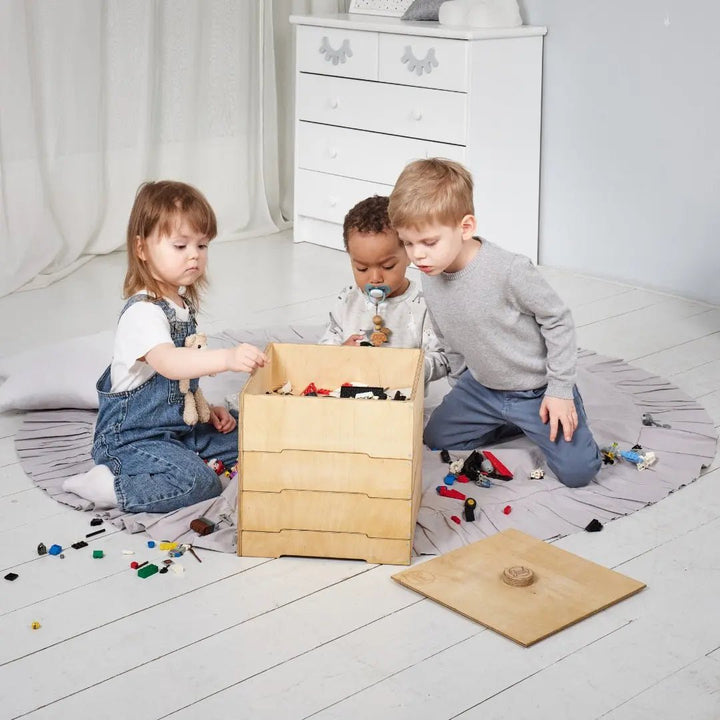 Aufbewahrungs und Sortierbox aus Holz für LEGO - Goodevas Schweiz