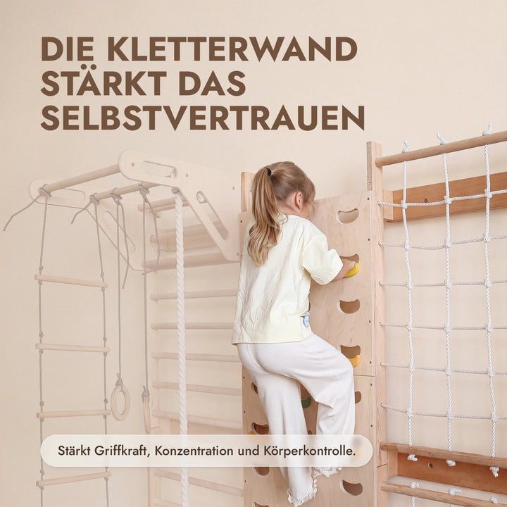 Erweiterung für Sprossenwand: Kletterwand & Netz - Goodevas Schweiz