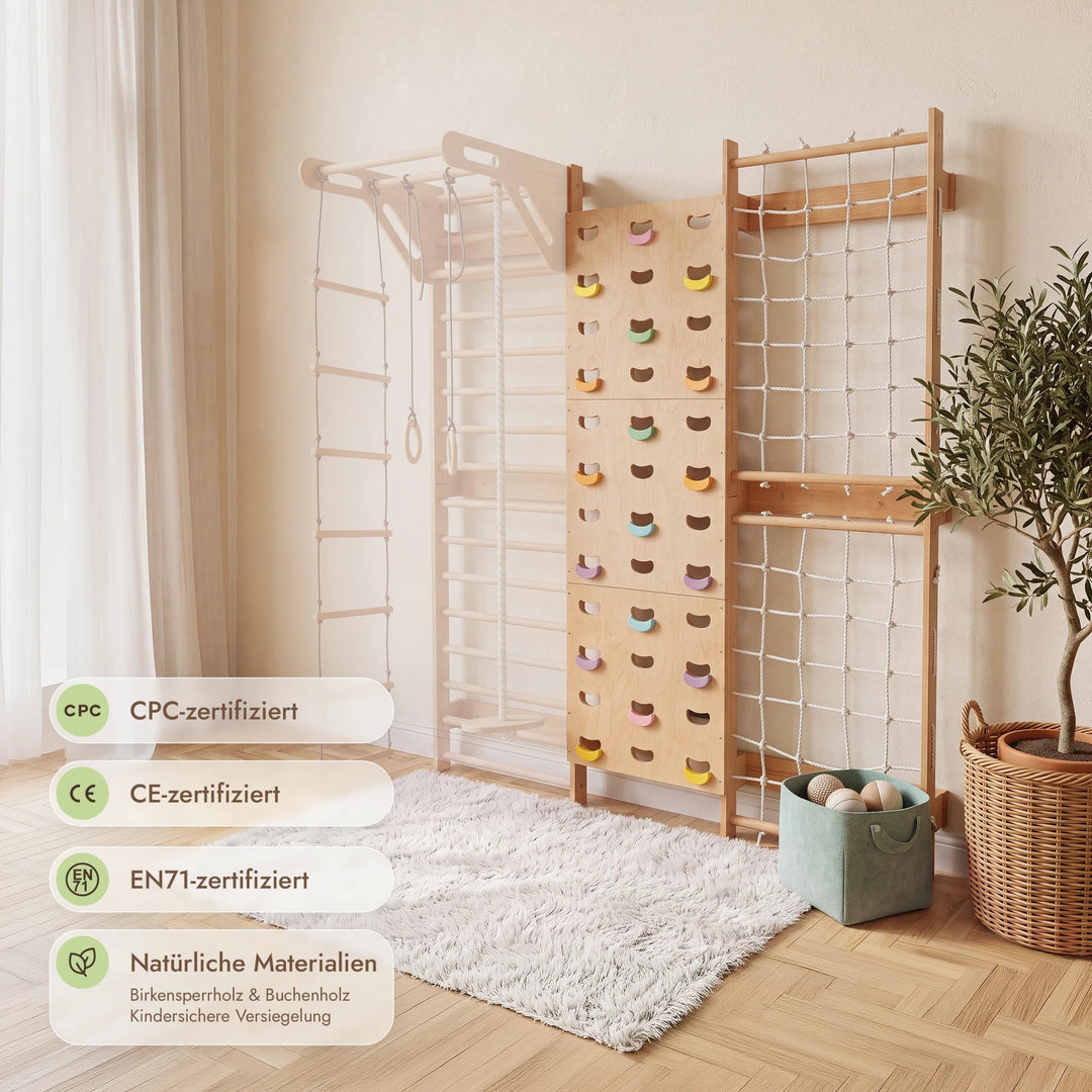 Erweiterung für Sprossenwand: Kletterwand & Netz - Goodevas Schweiz