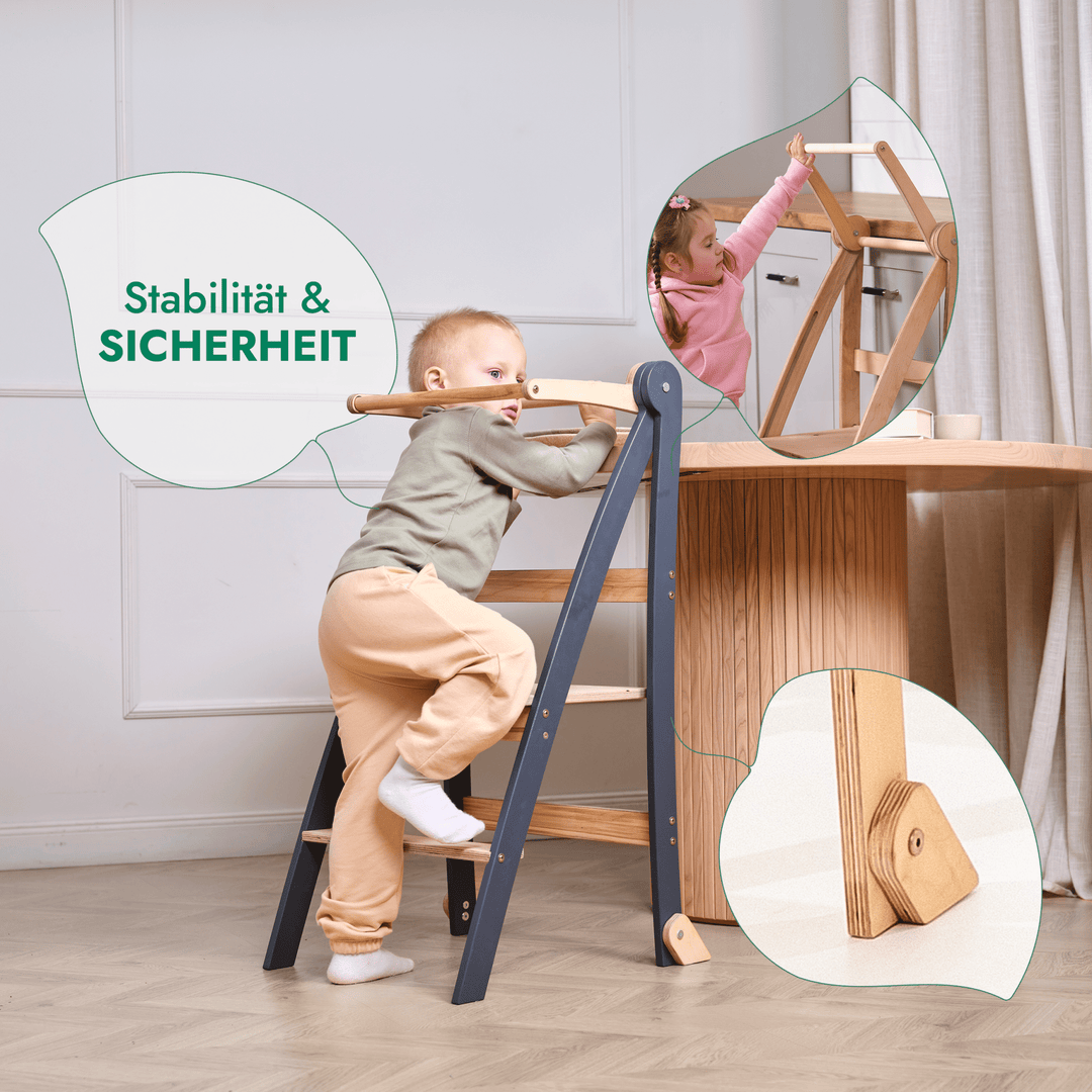 Holz Lernleiter Montessori: Hocker für Kinder - Beige - Goodevas Schweiz