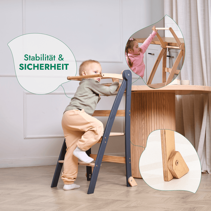 Holz Lernleiter Montessori: Hocker für Kinder - Beige - Goodevas Schweiz