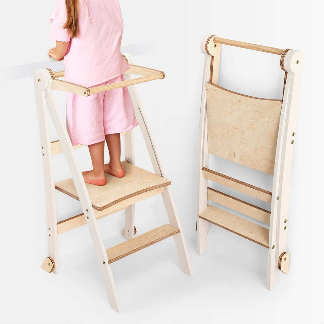 Holz Lernleiter Montessori: Hocker für Kinder - Goodevas Schweiz