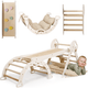 4en1 Ensemble d'escalade pour enfants : Échelle Triangulaire + Arche d'Escalade + Toboggan + Coussin (1-3 ans)