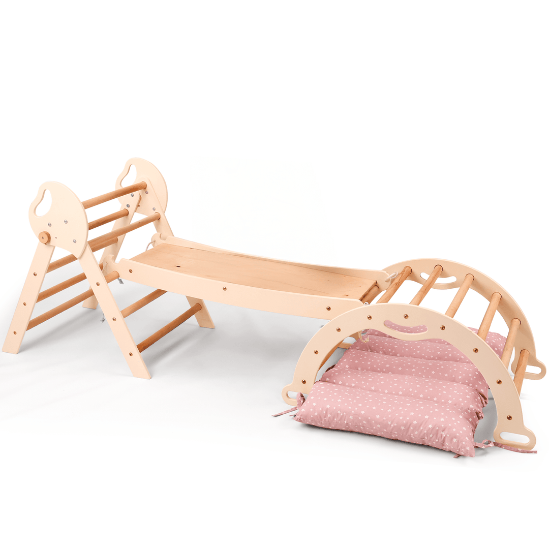 Montessori 4in1 Kletterdreieck für Babys: Pikler - Dreieck, Kletterbogen, Rutschbrett und Kissen für Kleinkinder (1–3 Jahre) - Goodevas Schweiz