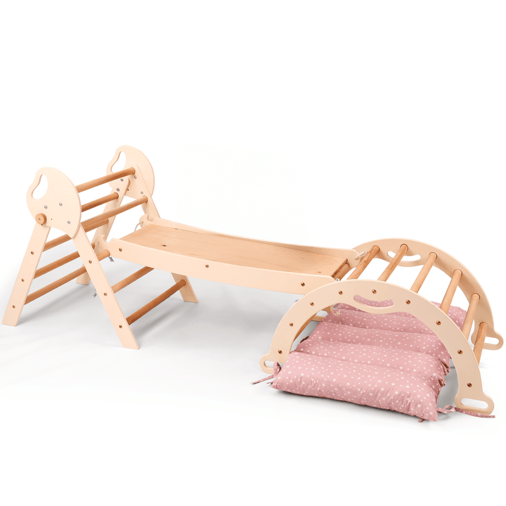Montessori 4in1 Kletterdreieck für Babys: Pikler - Dreieck, Kletterbogen, Rutschbrett und Kissen für Kleinkinder (1–3 Jahre) - Goodevas Schweiz