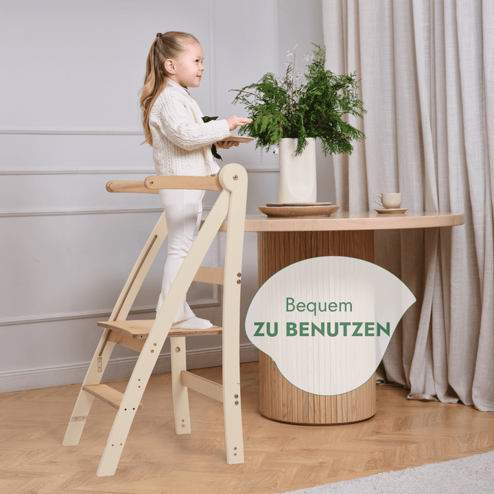 Montessori Lernturm - Höhenverstellbarer Kinderstuhl - Goodevas Schweiz
