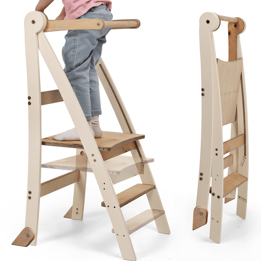 Montessori Lernturm - Höhenverstellbarer Kinderstuhl - Goodevas Schweiz