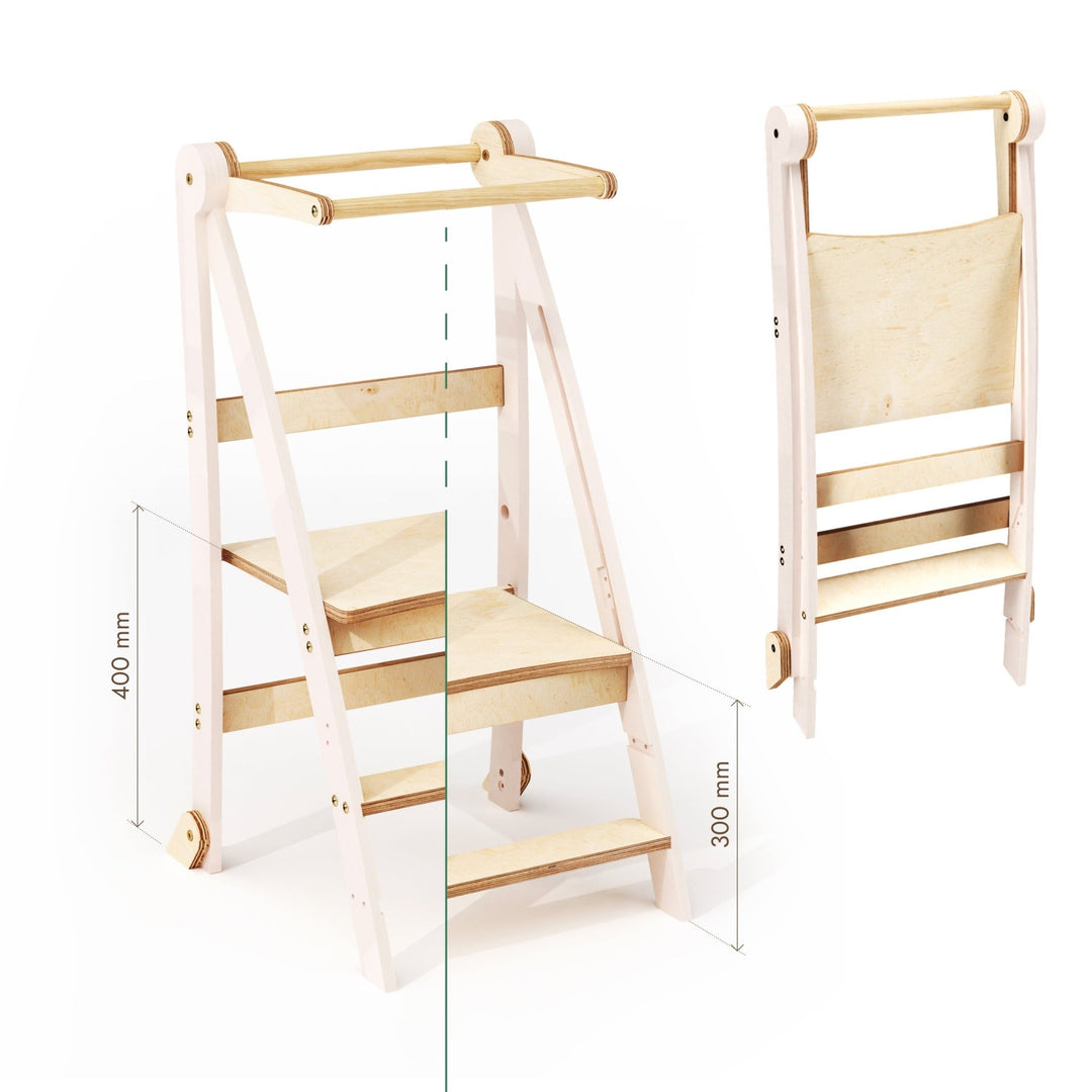 Montessori Lernturm - Höhenverstellbarer Kinderstuhl - Goodevas Schweiz