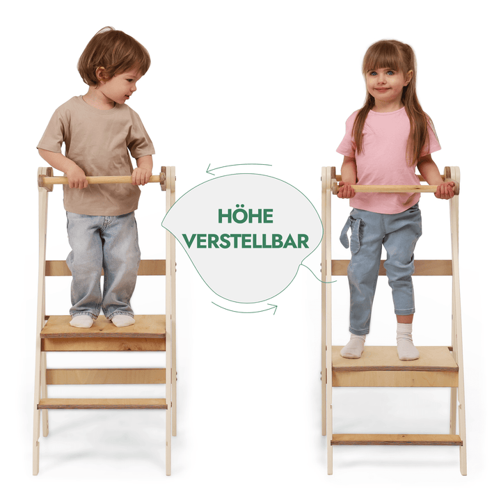 Montessori Lernturm - Höhenverstellbarer Kinderstuhl - Goodevas Schweiz