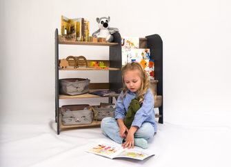 2in1 Montessori-Regal für Kleinkinder – Bücher & Spielzeug