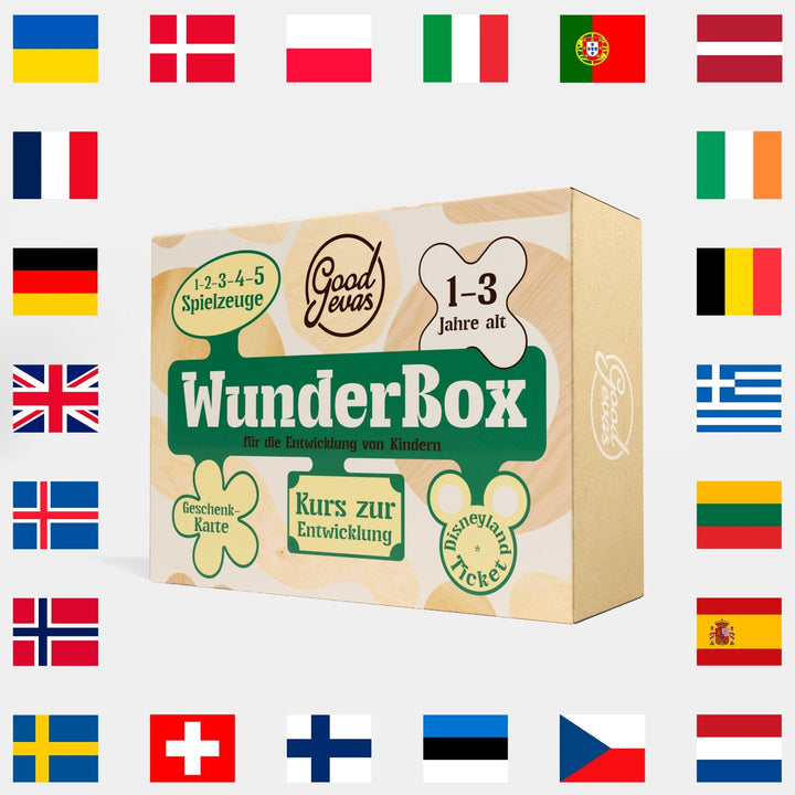 WunderBox 1 - 3 Jahre - Entwicklungsboxen für die Kleinsten - Goodevas Schweiz